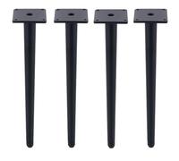 4 patas de metal negro en forma de cono para muebles, patas de repuesto para sofá, silla, armario y mesa, mejora la estabilidad y el estilo