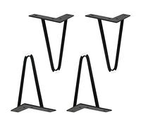 4 Patas de Metal para Muebles Tipo Horquilla,Patas de Mesa,Patas de Repuesto para Muebles,Color Dorado/Negro,para mesas de Centro,armarios,Muebles de TV,escritorios,con Almohadillas Pro