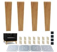 4 Patas de Muebles de Madera Maciza con Acabado, Patas de Mueble de TV de Roble, Patas de Repuesto cuadradas cónicas en Forma de pirámide para sofá, para sillón, cómoda, sofá, Mesa de Centro