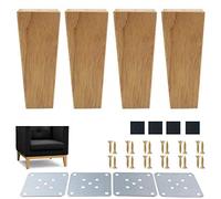 4 Patas de Muebles de Madera Maciza con Acabado, Patas de Mueble de TV de Roble, Patas de Repuesto cuadradas cónicas en Forma de pirámide para sofá, para sillón, cómoda, sofá, Mesa de Centro