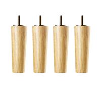 4 patas de piel de madera de repuesto para sofá, mesa, cama, sillón, armario, varilla roscada M10 de 60 cm