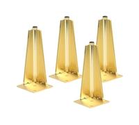 4 patas de repuesto de metal dorado para sofá, cama, mesa de café, armario, armario, 10 cm