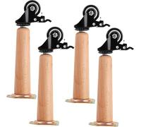 4 patas de repuesto para muebles, patas de madera para muebles con rueda universal, patas cónicas de sofá/banco, patas elevadas para armario, mesa de café, sofá