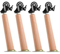 4 patas de repuesto para muebles, patas de madera para muebles con rueda universal, patas cónicas de sofá/banco, patas elevadas para armario, mesa de café, sofá