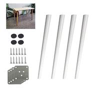 4 patas de roble macizo para gabinete, 80 cm, patas blancas de escritorio y mesa de comedor, patas de pie para silla y sofá, diseño de cono oblicuo con accesorios para mejorar muebles