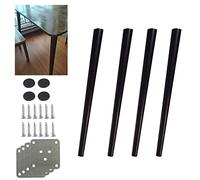 4 patas de roble macizo para muebles de armario, escritorio, mesa de comedor y silla, diseño oblicuo con accesorios negros de 50 cm, pies de pie para sofá y sala de estar