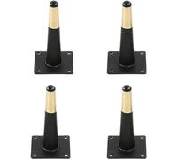 4 patas para muebles, patas cónicas para sofás, patas cónicas rectas para muebles, patas sólidas para muebles, negro con oro - 30 cm/11,8 pulgadas (oro 45 cm/17,7 pulgadas) (35 cm / 13,8 pulgadas)