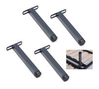 4 Patas Patas Somier Universales,Patas Cama Ajustables Patas Marco Soporte Metal Forma de T Patas Sofá Patas para Muebles para Base Tapizada Somier (25cm(9.8in))