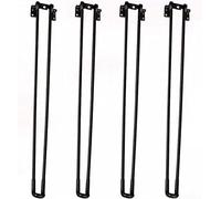 4 patas plegables negras para muebles modernos de mediados de siglo, patas de encimera ajustables de 20 a 60 cm con protectores de suelo y tornillos, ideal para mesa de bricolaje y decoración del