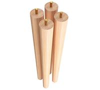 4 patas redondas de madera cónicas para mesa, patas de muebles de 20 pulgadas para mesas de café, mesas auxiliares y sillas, pernos M8, parte superior de 3,5 cm y parte inferior de 2,5 cm, perfectas