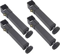 4 Patas Somier Graduables Pies para Muebles Patas para Somier Hierro Patas para Muebles Cuadradas Pies De Apoyo De la Cama Accesorios de Armazón de Cama,Boca de clip de 3 * 3 cm,Gris (15 cm)