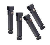 4 Patas Somier Graduables Pies para Muebles Patas para Somier Hierro Patas para Muebles Cuadradas Pies De Apoyo De la Cama Accesorios de Armazón de Cama,Boca de clip de 3 * 4 cm,Gris(10cm)