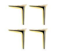 4 patas triangulares de metal cromado para muebles de 12/19/25 cm, patas triangulares para muebles con almohadillas de protección para el suelo, elegantes patas doradas para muebles, 25 cm