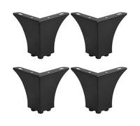 4 patas triangulares de metal para sofás, armarios y mesas de café con almohadillas de goma (negro)