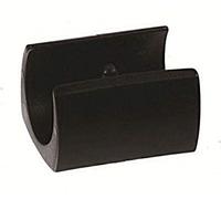 4 patines de la carcasa de sujeción/patines de la silla de plástico, negro, con 1 espiga, para tubos redondos