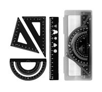 4 PC Regla Protractor Set Herramienta Metal Regla Triángulo Medición Para Matemáticas Driver Dibujo De La Oficina Escolar Aula