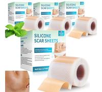 4 PC Tiritas cicatrizantes, Parches de silicona para cicatrices, rollo de hidrocoloide de 4 x 150 cm, Trata todo tipo de cicatrices causadas por cesáreas, cirugías, quemaduras, queloides (4)