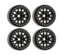 4 Pcs 1.9 in Aluminum Alloy Beadlock Wheel Rims, 1.9 Inches Metal Wheels for RC Crawler Car, Lightweight Durable Upgrade Parts with Precise Fit for Axial SCX10 90046 TRX4 D9 (Negra)