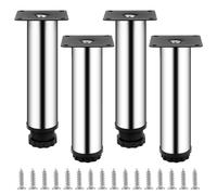 4 Pcs 15cmPatas para Muebles Regulables, Patas Regulables para Muebles, Pies Niveladores Ajustables 0-10mm, pPatas de Armario, Patas Nivelador para Mesa Sillas Sofá Escritorios Cama Pies