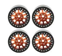 4 PCS 2.2in Aluminum Alloy Wheel Hub | Universal Replacement for 1/10 RC Crawler/T - Model/Axial SCX10 | CNC Machined for Stability & Resilience (Orange)