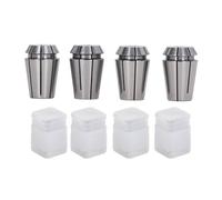 4 PCS 4 Juego de coletas Jaw Erg20, conjunto de coletas de resorte ERG20 de alta precisión, con 4 botes de almacenamiento, para la máquina de grabado CNC y el toque de polvo de