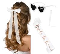 4 Pcs Accessorios Despedida de Soltera, Velo Novia Despedida Soltera, Bride to Be Sash, Gafas de Sol Corazon DIY, Bride to Be Adorno Hen Night