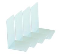 4 Pcs Acrylic Bookends Book Holders Shelf Support Rack Stoppers Decorative Bookend For Office L-shape Holders Acrylic Stoppers Decorative