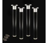 4 Pcs Acrylic Furniture Legs,Sofa Feet Table Replacement Leg,Adjustable Height Coffee Table Feet,for Dresser,TV Cabinet,with Screw, 100mm, 3.9in