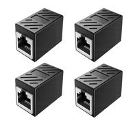 4 PCS Adaptador RJ45 10Gbps, Conector de Extensión LAN Hembra-Hembra Compatible con PoE++, Acoplador Ethernet Blindado para Prolongar Cables Cat 8, Cat 7, Cat 6, Cat 5e, Conexión Estable y rápida