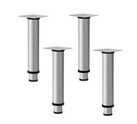 4 Pcs Adjustable Furniture Legs,Metal Cabinet Table Legs Feet,Swivel Adjustable Replacement Support Leg,Couch Legs Cabinet Legs,with Screws, 400mm, 16in,Silver