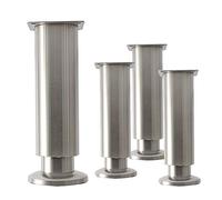 4 Pcs Adjustable Stainchless Steel Legs,Metal Furniture Leg Kitchen Feet Worktop TV Desk Table Legs Furniture Legs Sofa Leg with Rubber Mat (3/4/5/6/7/8/inch)