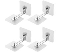 4 pcs Anclaje Mueble Pared,Anclajes para Muebles,Anclajes Gabinete para Pared,Kit antivuelco Adhesivo,Soporte de Pared Anti-punta para Estanterías,Armarios,Aparadores