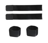 4 Pcs Bandas de Sujeta de Espinilleras 32x5cm, Elástica Ajustable Correa de Espinilleras para Hombre Mujer, Espinillera Deportiva Fijación de Cinta de Vendaje (Negro)