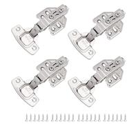4 PCS Bisagras de Armario, 110 Grados Bisagras de Resorte Plegables con Tornillos, Bisagras de Muebles de Acero Inoxidable para Puertas de Armario de Cocina