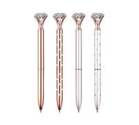 4 PCS Bling Big Crystal Diamond Ballpoint Pen Metal Ballpoint Pens,Includes 4 Pen Refills