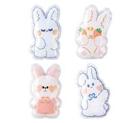 4 PCS Bolsa de Gel Niños, Almohadillas de Refrigeración para Niños, Bolsas de Hielo Frías y Calientes Reutilizables para Contusiones, Aliviar el Dolor Corporal, Ojos Cansados, Forma de Conejo