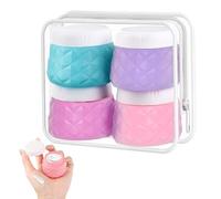 4 Pcs Botellas de Viajes, ELEPRUC 30ml Botes de Silicona, Kit Viaje Avion con Bolsa Transparente, Recipientes para cosméticos de Viaje, Accesorios de Viaje