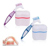 4 Pcs Caja Para Dentadura Postiza, Caja Dentadura, Dentaduras Postizas Caja De Almacenamiento, Caja De Ortodoncia, Caja De Aparatos Ortopédicos Con Cepillo De Limpieza De Dentaduras Postizas