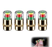 4 Pcs Car Tire Tyre Pressure Monitor Valve Stem Cap, Warning Safety 3 Color Sensor Indicator, for Cars, Motorcycles, Bicycles (A)
