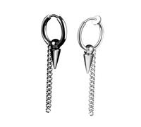 4 Pcs Chian Rings Men for Women Trendy Hip Hop Stainless Titanium Steel Earrings Pendant Man The Chain