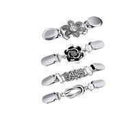 4 PCS Clips de Cárdigan Clips Suéter Clip Vestido Alloy Suéter Clasp Broches Clips Broche Camisa para Bufandas Suéteres Cortavientos Chal Mujeres Niñas Regalo,Clips para Chal Pin de Capa de Cárdigan