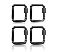 4 PCS Corabinador Cuadrado con Brochetas Tornillo Aleación Aluminio Catapáneas Baletas Hebilla Botón Trepadora Camping Hook Caminata Catantinaje Multipropósito Senderismo