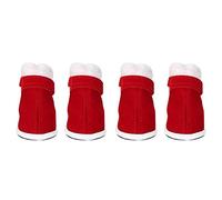 4 PCS Cotton de algodón navideño Zapatos Calientes sin Deslizamiento con Bucle de Gancho para Perros Botas de Nieve para Gatos (Tipo 5 (8.3 x 8.3 x 3.5in))