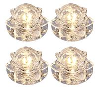 4 Pcs Crystal Downlight 3W/5W Recessed Crystal Ceiling Light Led Spotlight for CorridorHallway Living Room Bedroom Decorative Downlight Cut Size:,Warm Light-5W