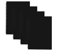 4 PCS Cuaderno de Bocetos A5, 100 Páginas/50 Hojas En Blanco Cuaderno, Doble Espiral Bloc de Dibujo, Cuaderno de Bocetos Acuarela Para Pintar, Dibujar Garabatos, Acuarela, Paisaje de Dibujo (Negro)