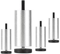 4 Pcs Cylindrical Table Legs, Adjustable Furniture Legs, Replaceable Feet, 6/8/10/12/15/20/25cm Sofa Feet, for cabinets, Sofas, chests of Drawers,Silver-18cm/7.1in