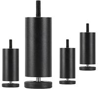 4 Pcs Cylindrical Table Legs, Adjustable Furniture Legs, Replaceable Feet, 6/8/10/12/15/20/25cm Sofa Feet, for cabinets, Sofas, chests of Drawers,Black-15cm/5.9in