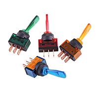4 pcs de Interruptor basculante a prueba de agua, 12V 20A LED 3 pines SPST Toggle Rocker Switch Interruptor de luz LED