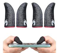 4 Pcs Dedales para Jugar al Movil Transpirable Gaming Disparos sensibles al Sudor para Cuchillos para Android y iOS, PUBG Mobile Game Finger Sleeve, Anti-Sudor Pantalla táctil de Dedo Manga