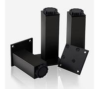 4 Pcs DIY Sofa Feet, Adjustable Furniture Cabinet Leg, Black Square Furniture Metal Table Legs, 10, 20, 30cm for Dining Table, Wardrobe, Table and Chairs,Black-15cm(5.9in)